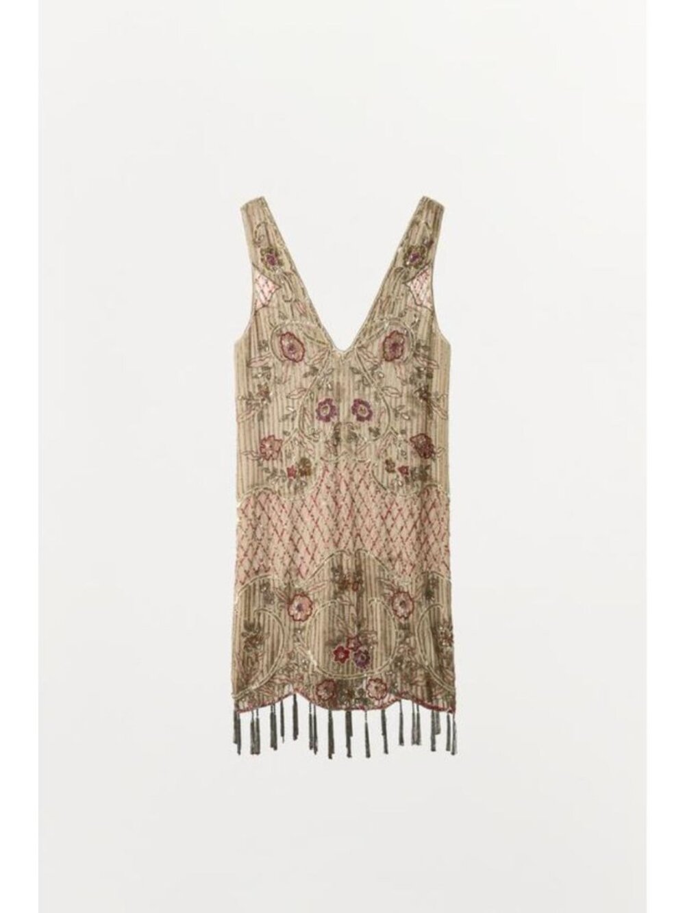 ZARA LIMITED EDITION BEADED SEQUIN FRINGE DRESS